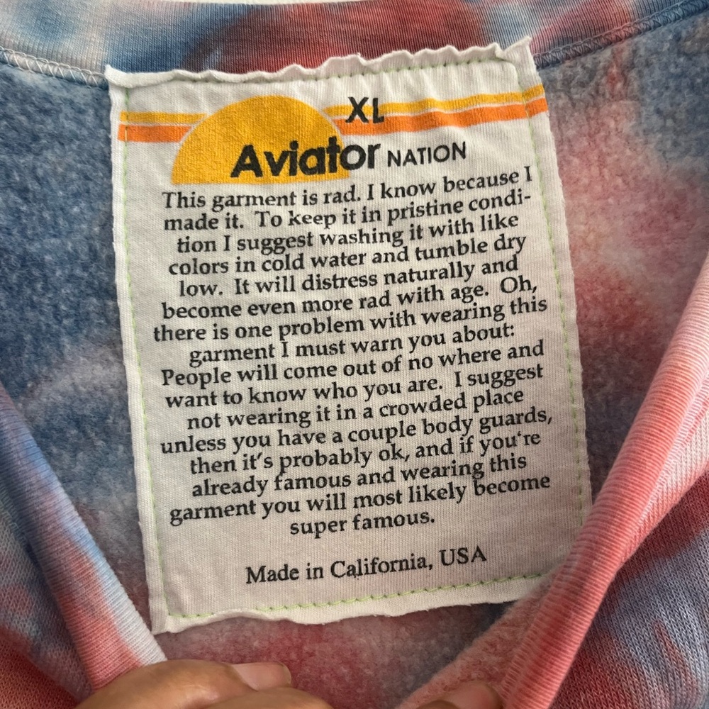 Aviator Nation hand dyed crew - Picture 2 of 3